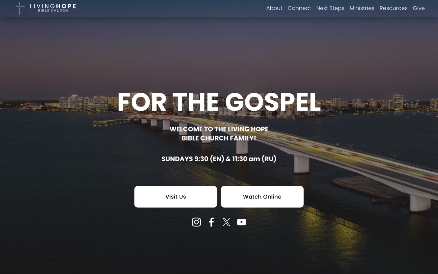 Living Hope Bible Church website homepage