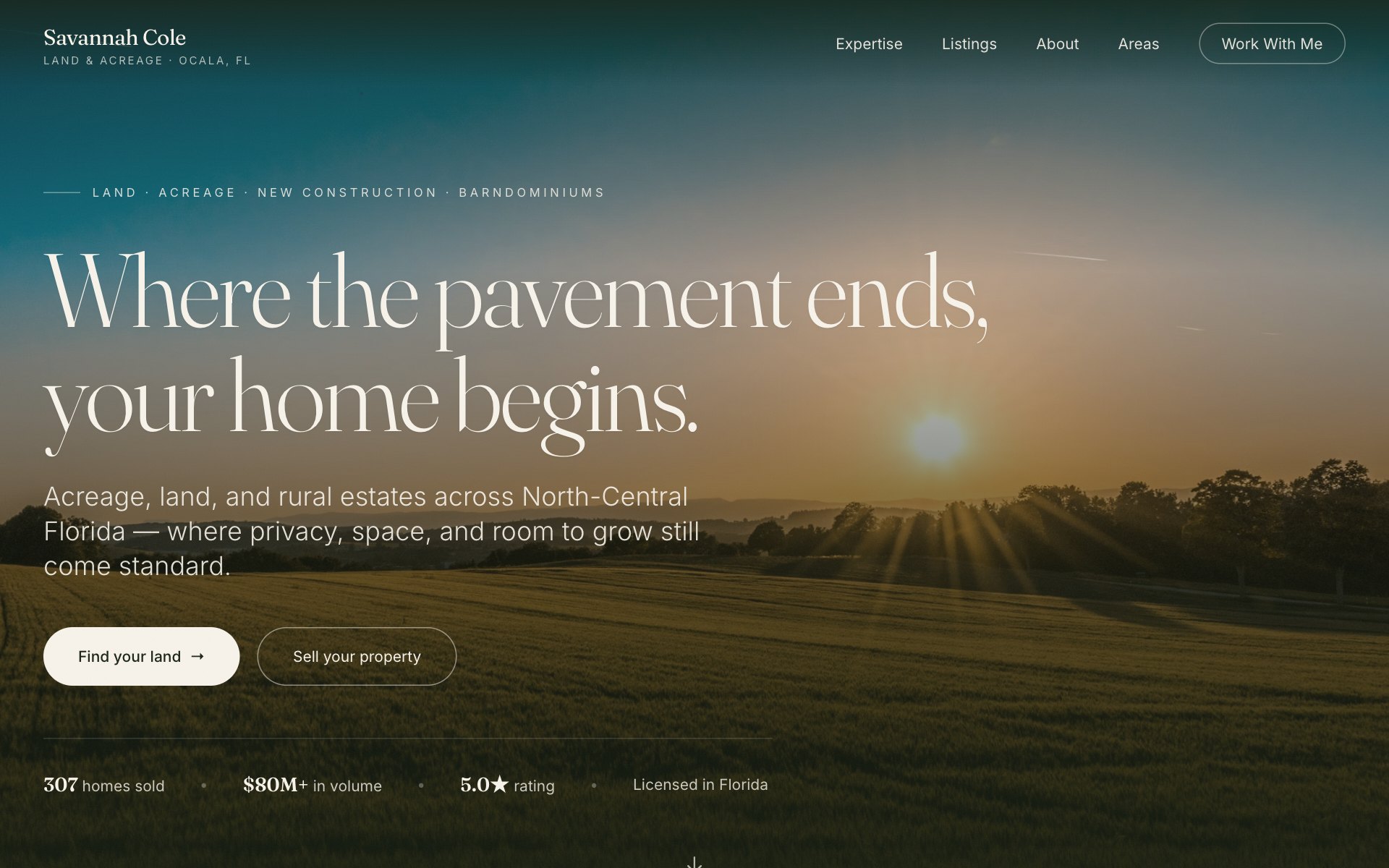 Wildacre — concept site for a land & acreage real estate agent